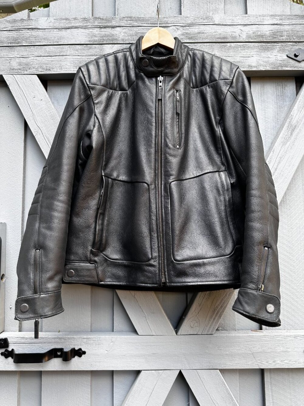 Alpinestars Crazy Eight Leather Motorcycle Jacket Black Size L CE ArmorRemovable